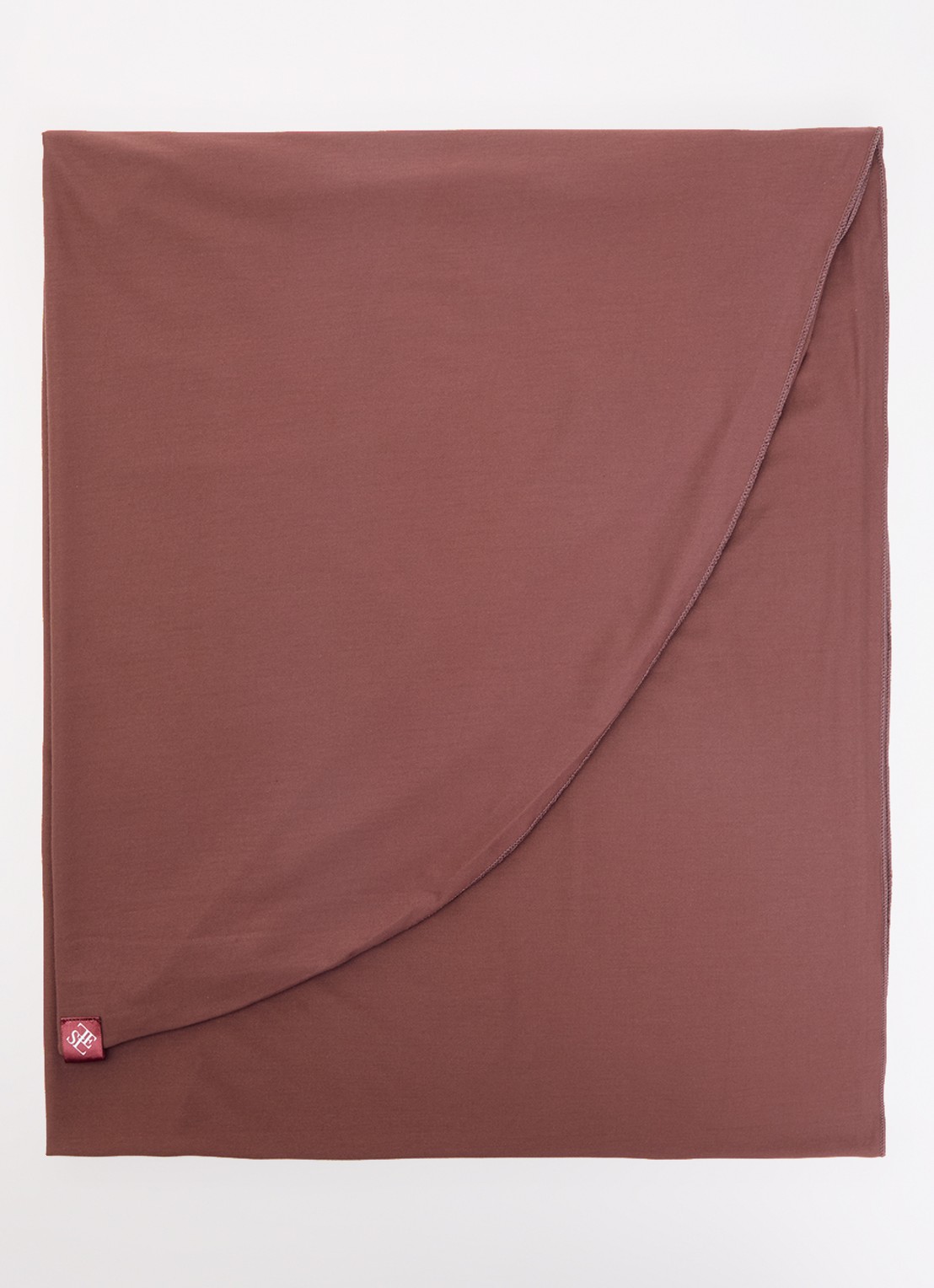 LES Atelier Bamboo Jersey hoofddoek 180 x 82 cm - voorkant roodbruin