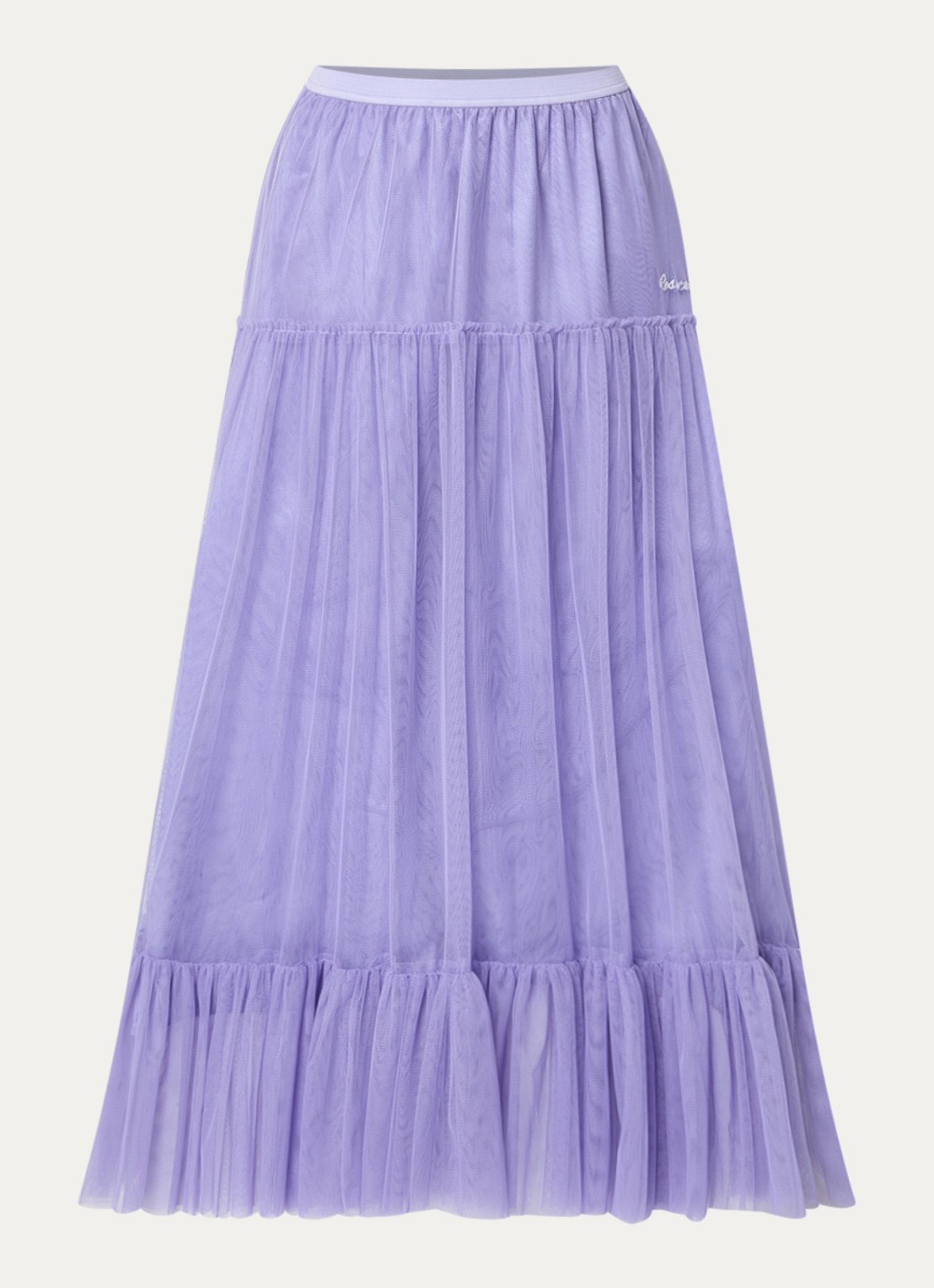 LES Atelier Dana maxi rok van mesh met logoborduring - voorkant lila
