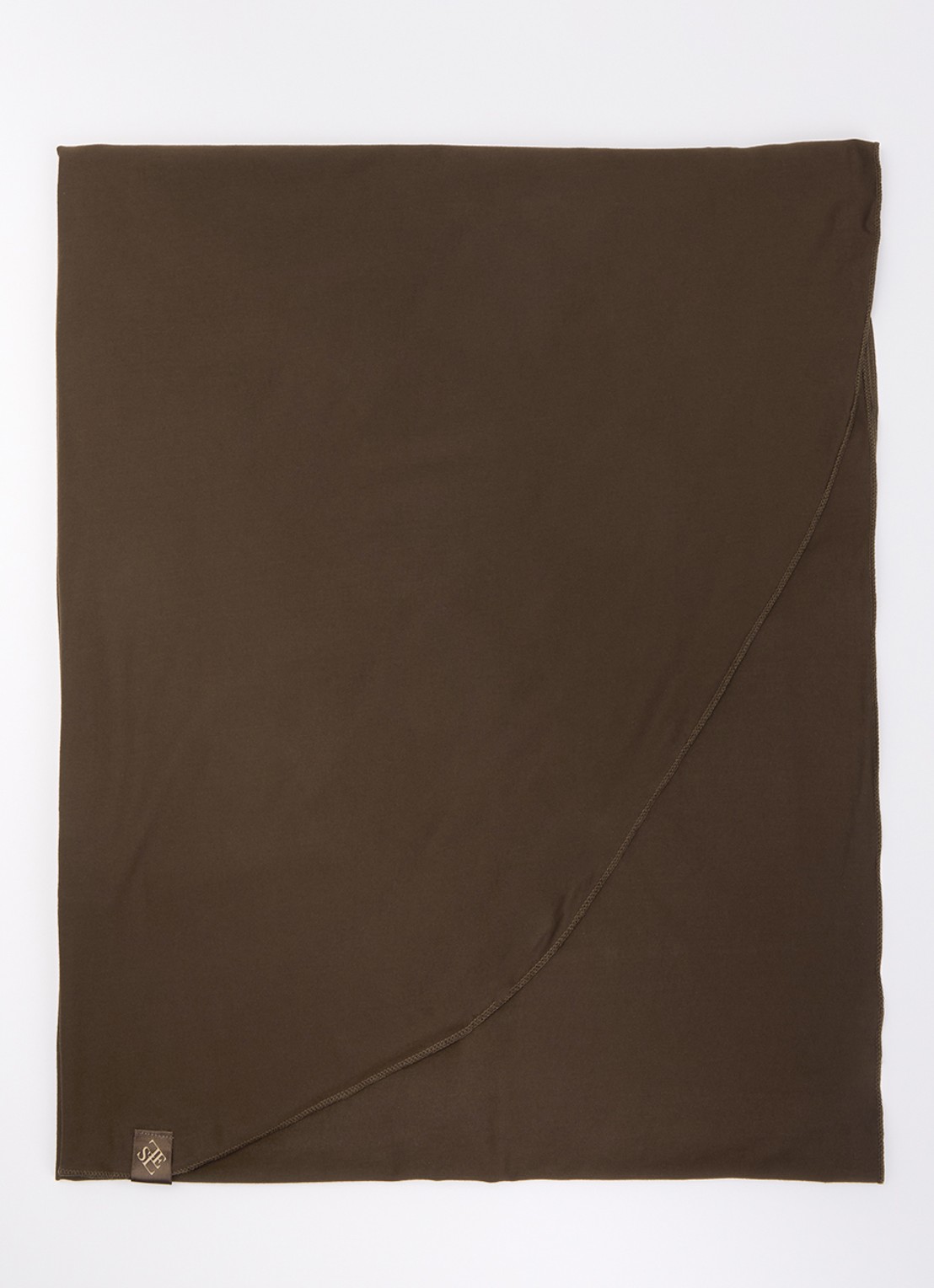 LES Atelier Hoofdoek met logo 180 x 80 cm - voorkant 3 donkerbruin