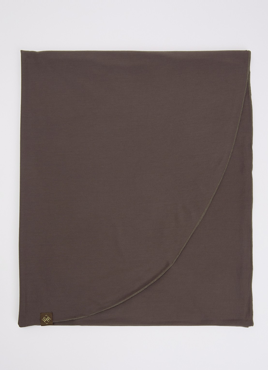 LES Atelier Hoofdoek met logo 180 x 80 cm - voorkant taupe