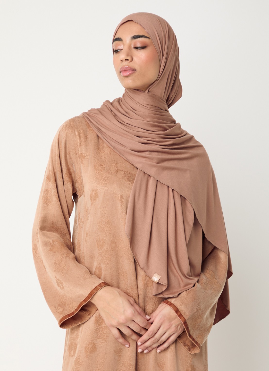LES Atelier Hoofdoek met logo 180 x 80 cm - voorkant 2 oudroze