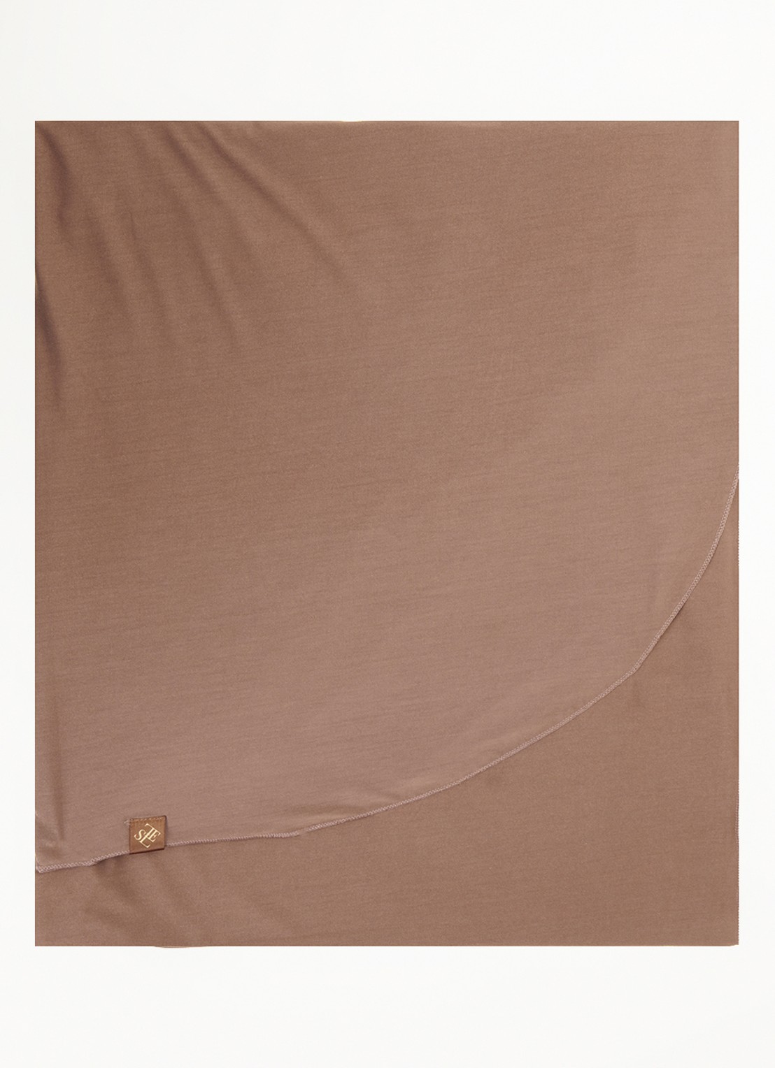LES Atelier Hoofdoek met logo 180 x 80 cm - voorkant 3 roodbruin