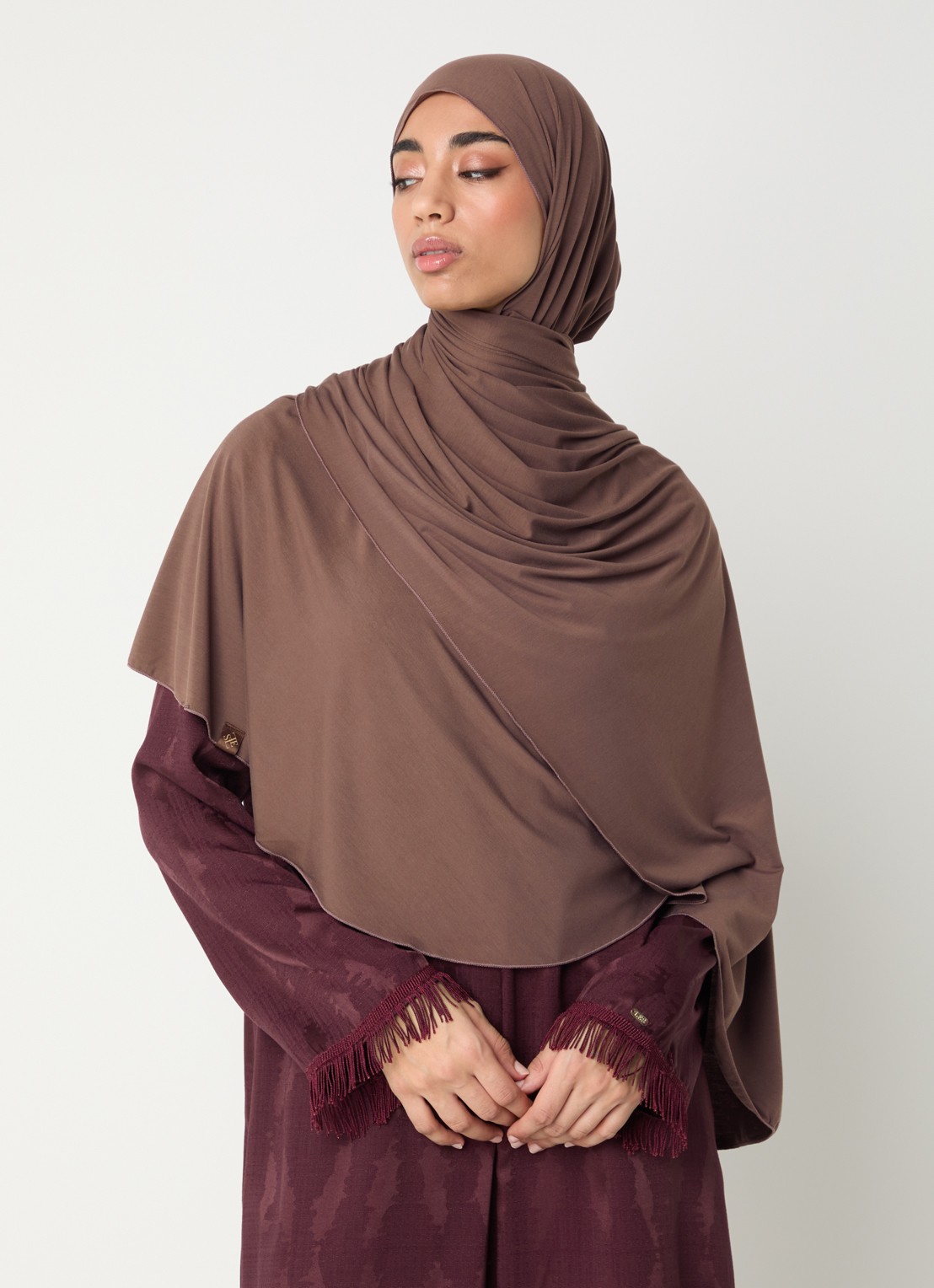 LES Atelier Hoofdoek met logo 180 x 80 cm - voorkant 4 roodbruin