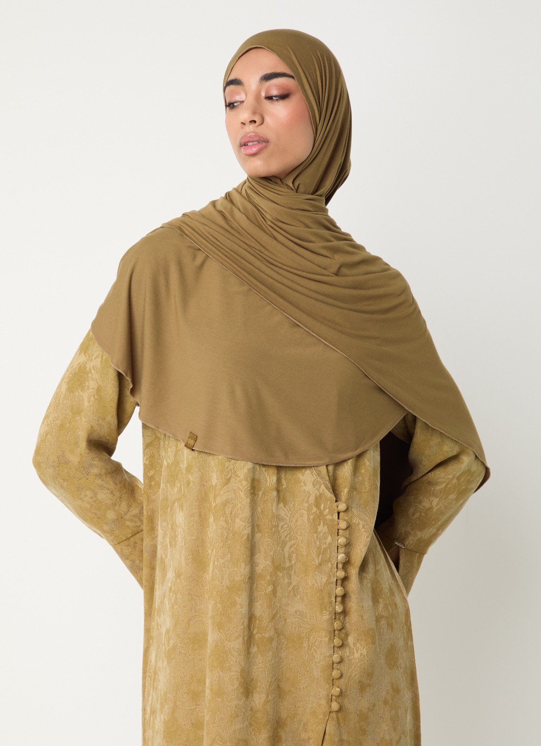 LES Atelier Hoofdoek met logo 180 x 80 cm - voorkant 3 brons