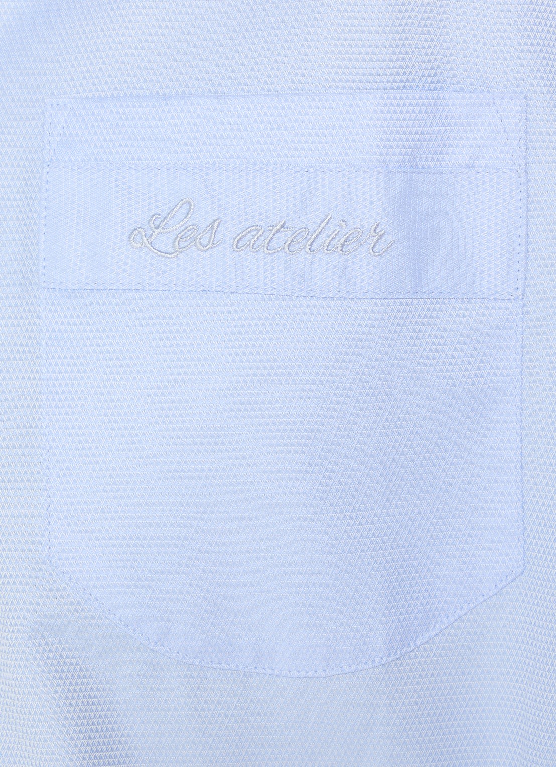 LES Atelier Itri blouse met borstzak - detail 2 lichtblauw