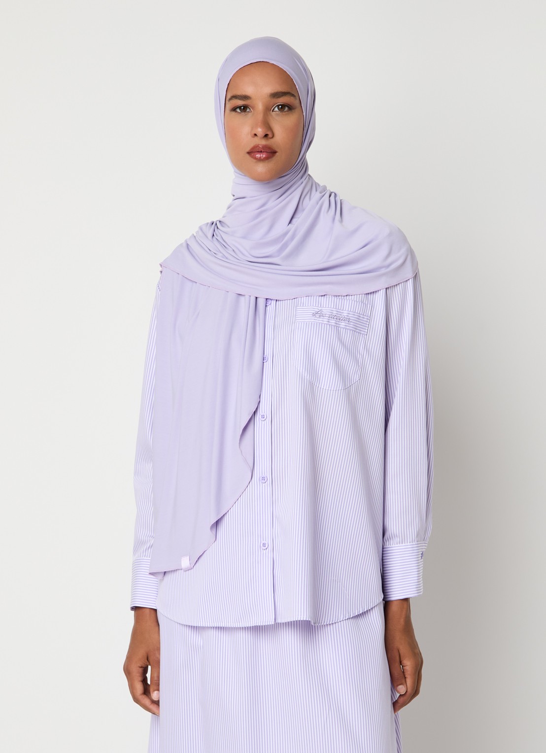 LES Atelier Itri blouse met borstzak - detail 3 lila