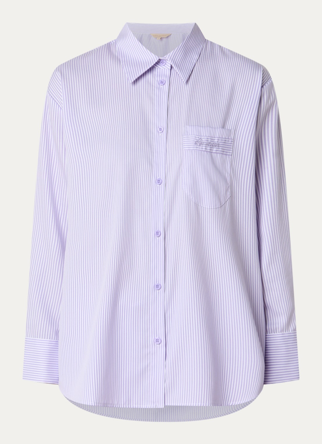 LES Atelier Itri blouse met borstzak - voorkant lila
