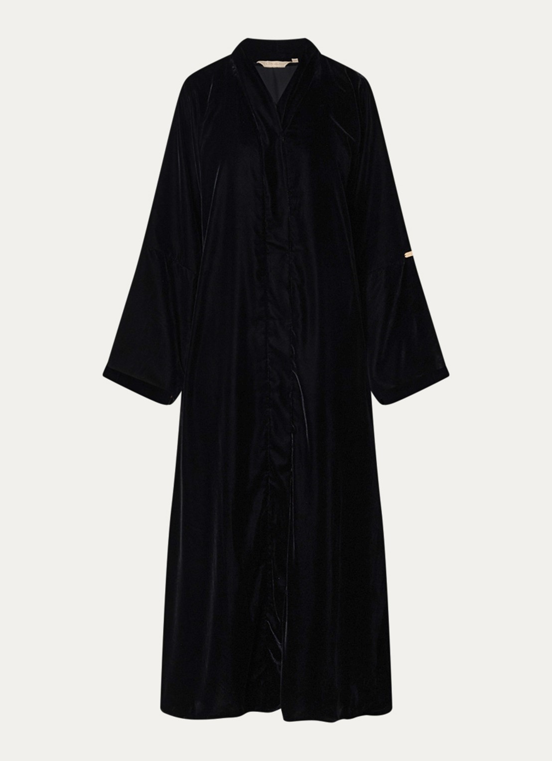LES Atelier Leona abaya met drukknoopsluiting - voorkant zwart
