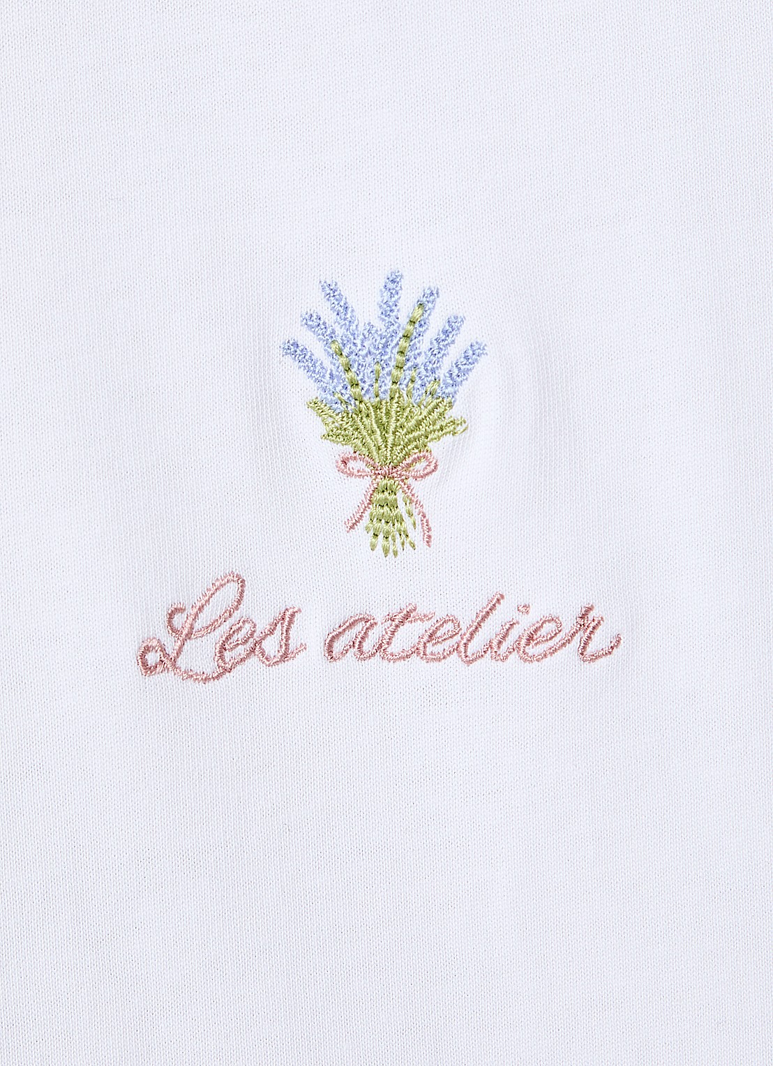 LES Atelier Nada oversized T-shirt met logoborduring - detail 2 wit
