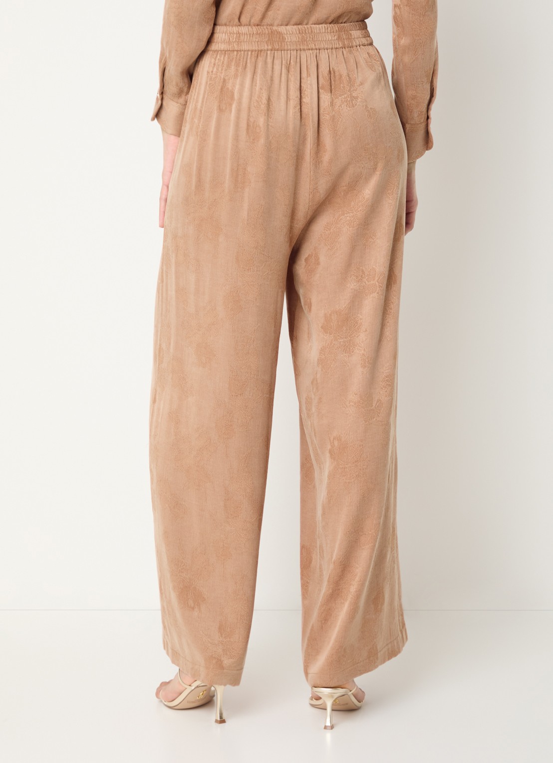 LES Atelier Raihan high waist loose fit pantalon met print - achterkant 5 oranjerood