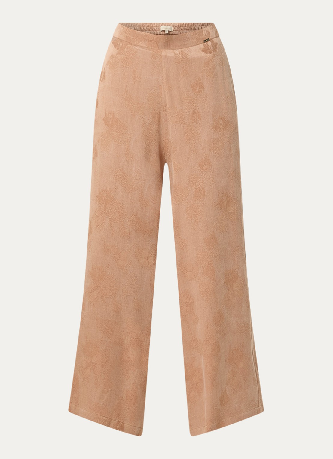 LES Atelier Raihan high waist loose fit pantalon met print - voorkant oranjerood