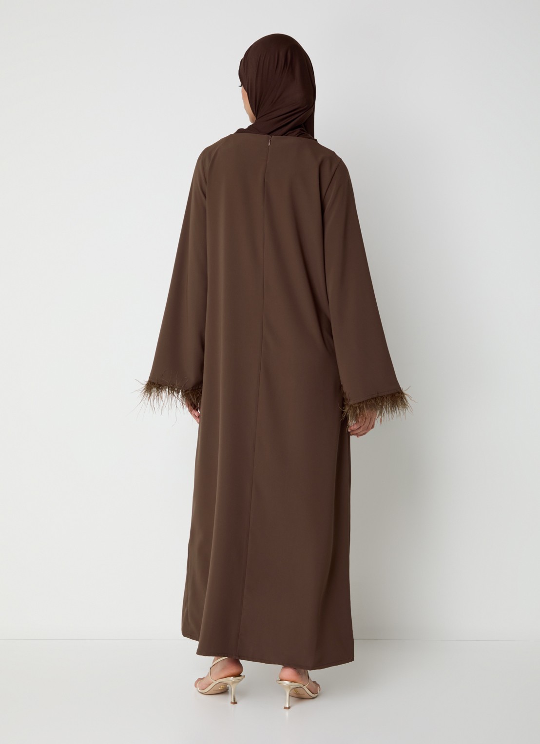 LES Atelier Tayma maxi jurk - achterkant bruin