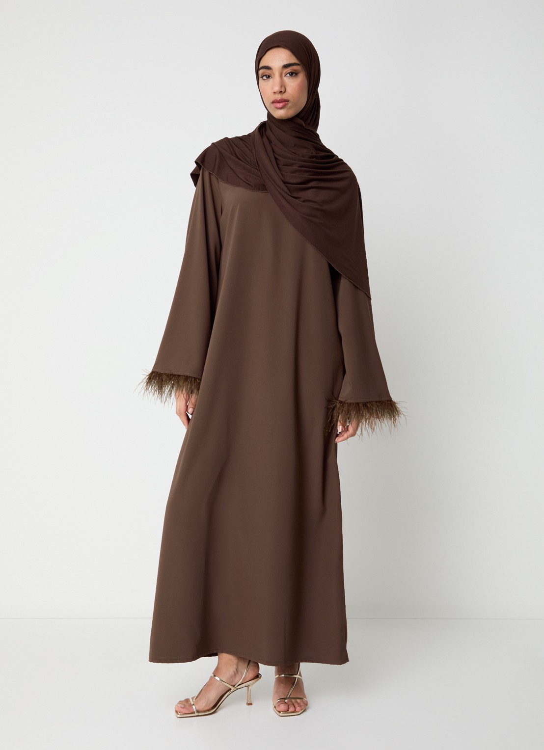 LES Atelier Tayma maxi jurk - detail 4 bruin