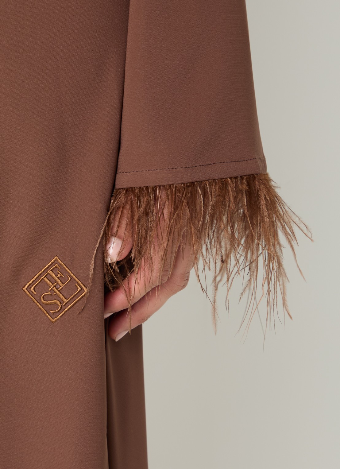 LES Atelier Tayma maxi jurk - detail 5 bruin