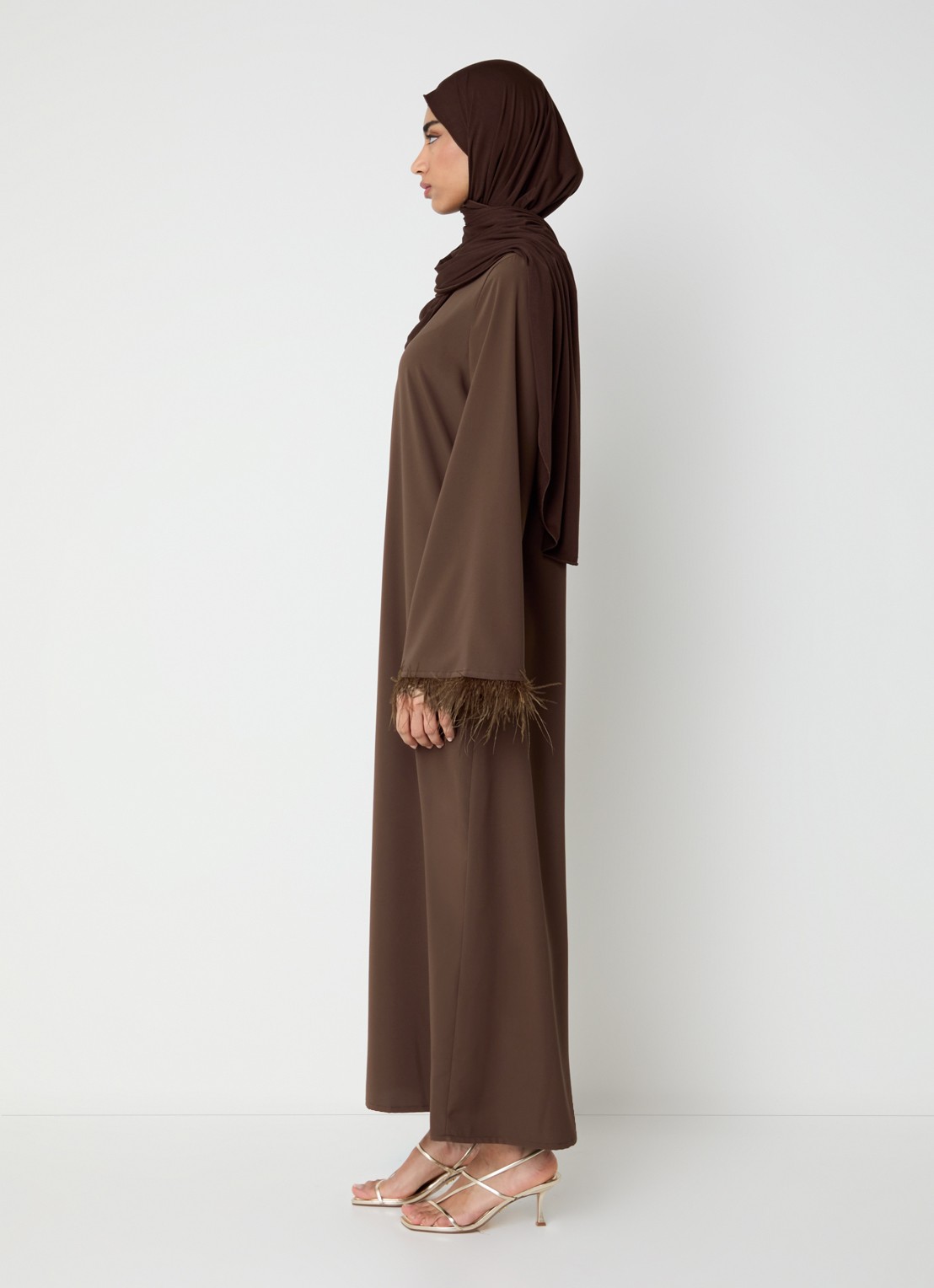 LES Atelier Tayma maxi jurk - voorkant 3 bruin