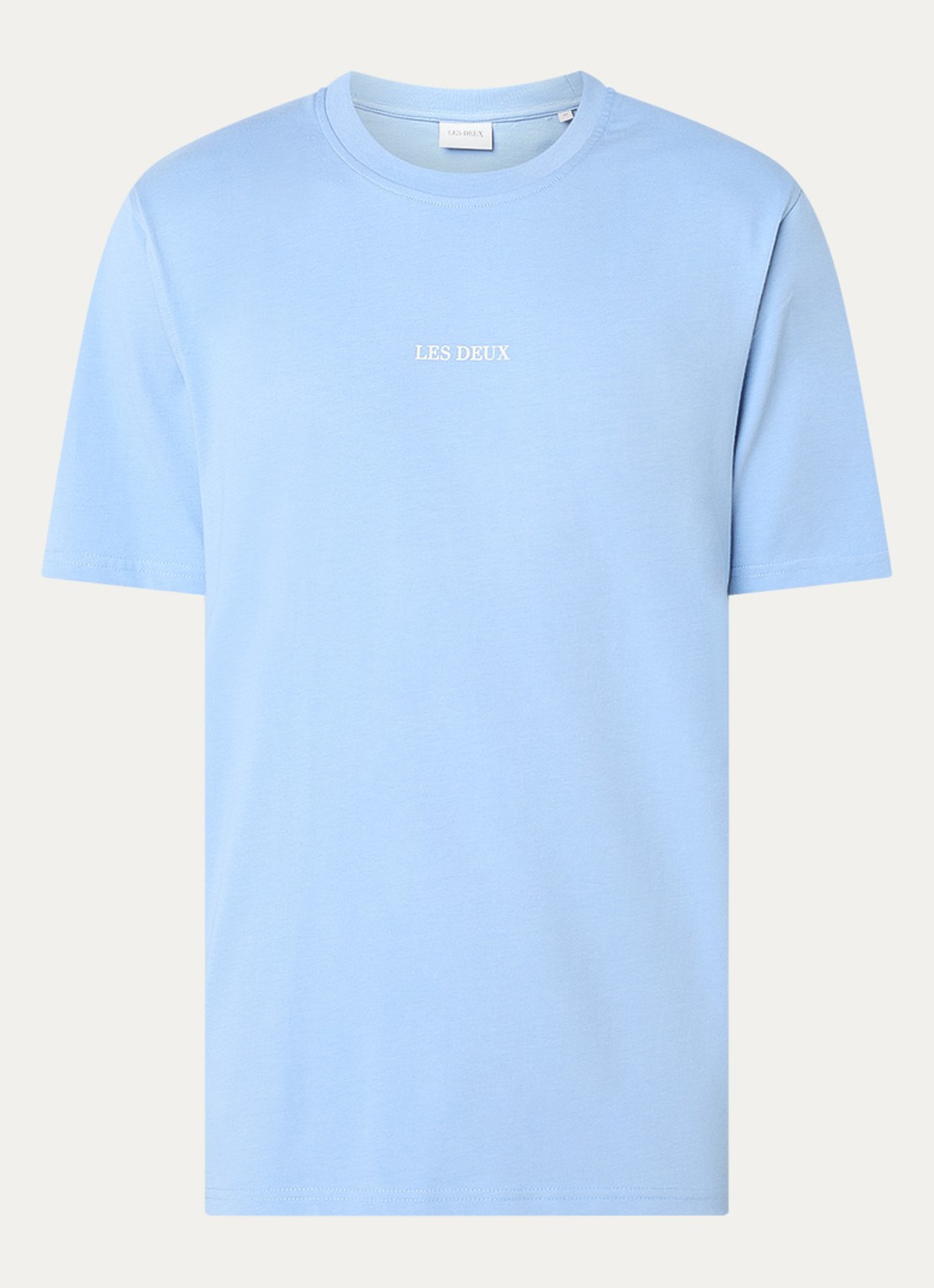 Les Deux Andrew T-shirt met logoprint - voorkant 3 donkerblauw