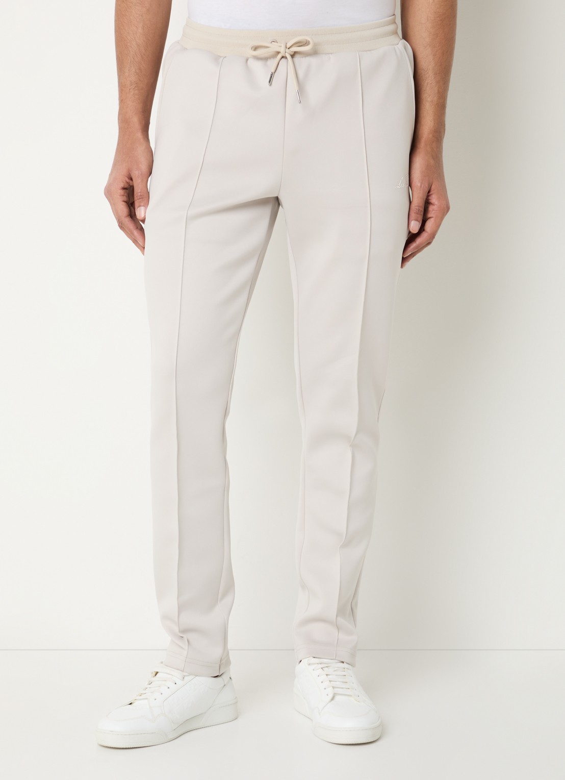 Les Deux Ballier straight fit joggingbroek met logo - detail 2 zand