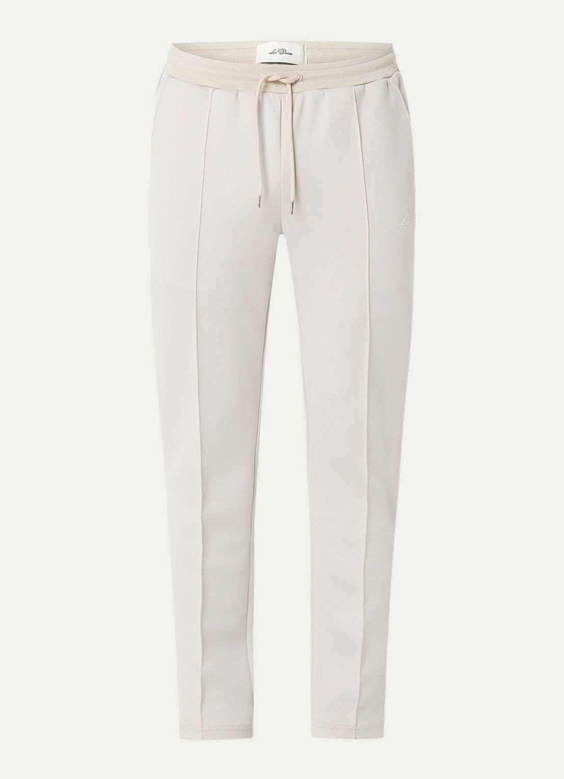 Les Deux Ballier straight fit joggingbroek met logo - voorkant 4 zand