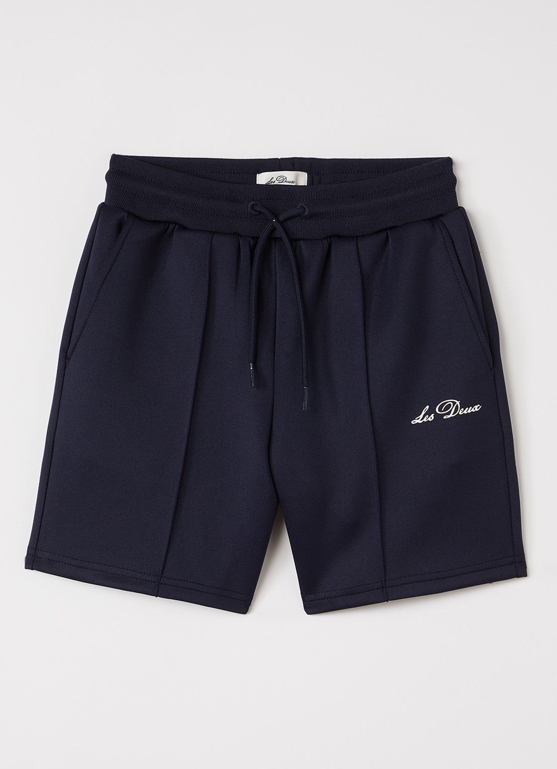 Les Deux Ballier straight fit trackpants met logo - voorkant 2 donkerblauw