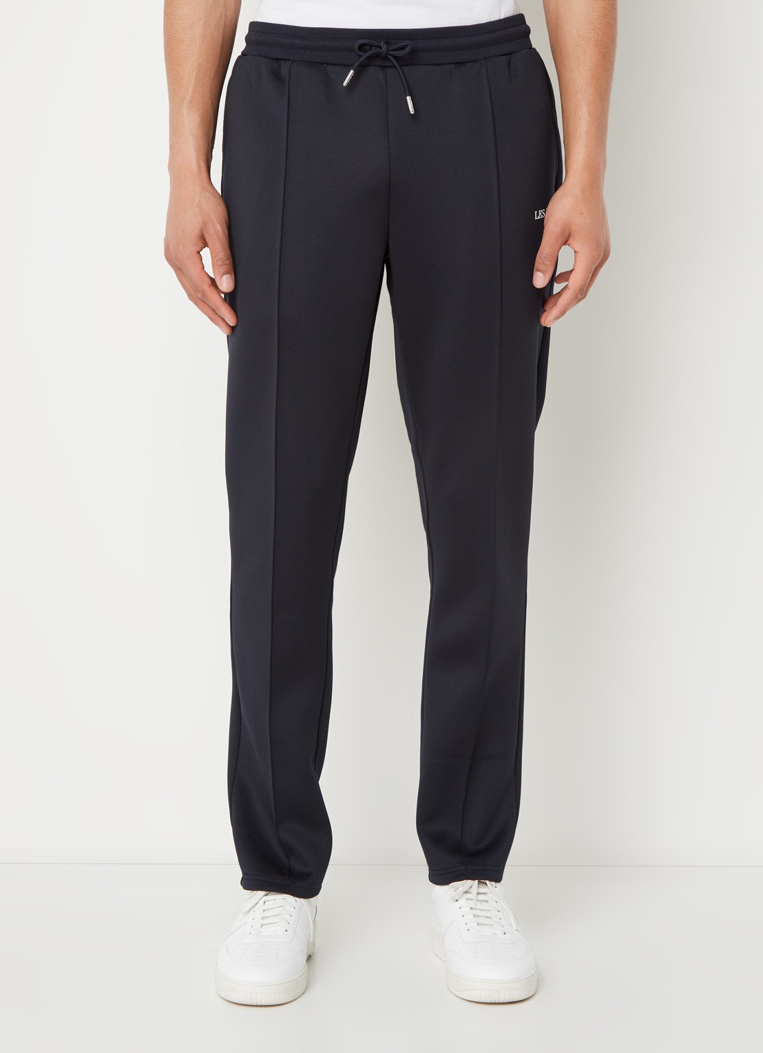 Les Deux Ballier straight fit trackpants met steekzakken en logo - detail 4 donkerblauw
