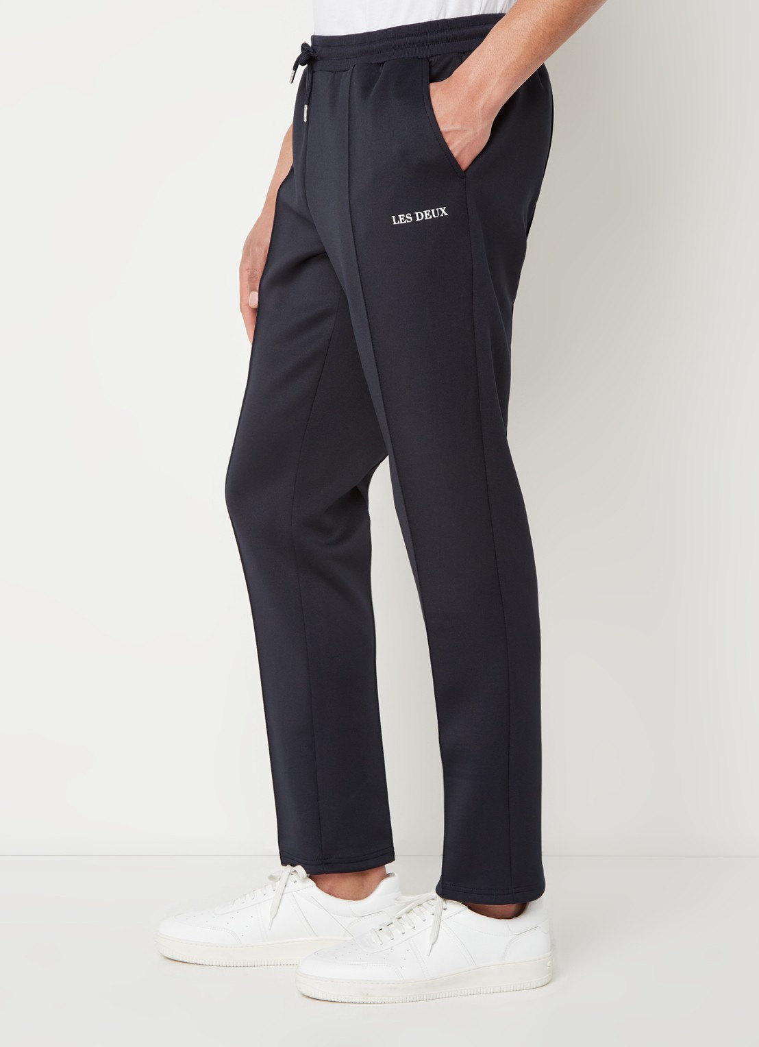 Les Deux Ballier straight fit trackpants met steekzakken en logo - detail 5 donkerblauw