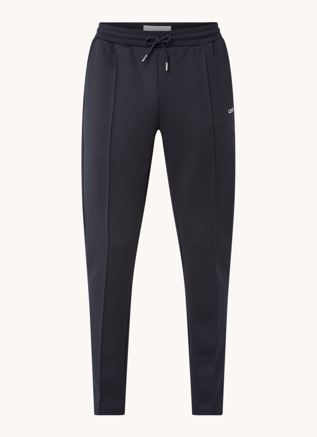Les Deux Ballier straight fit trackpants met steekzakken en logo - voorkant 2 donkerblauw
