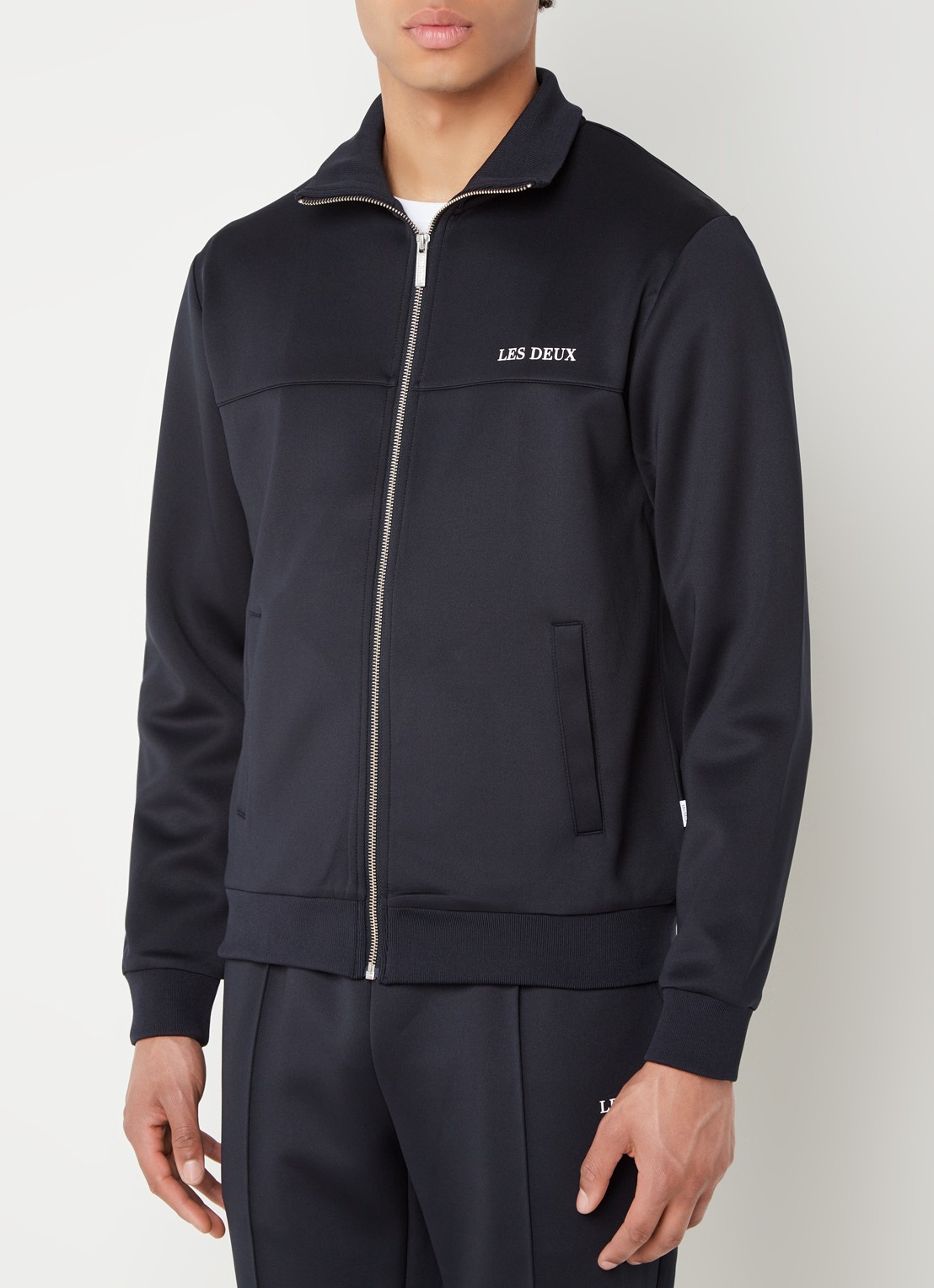 Les Deux Ballier trackvest met steekzakken en logo - detail 2 donkerblauw