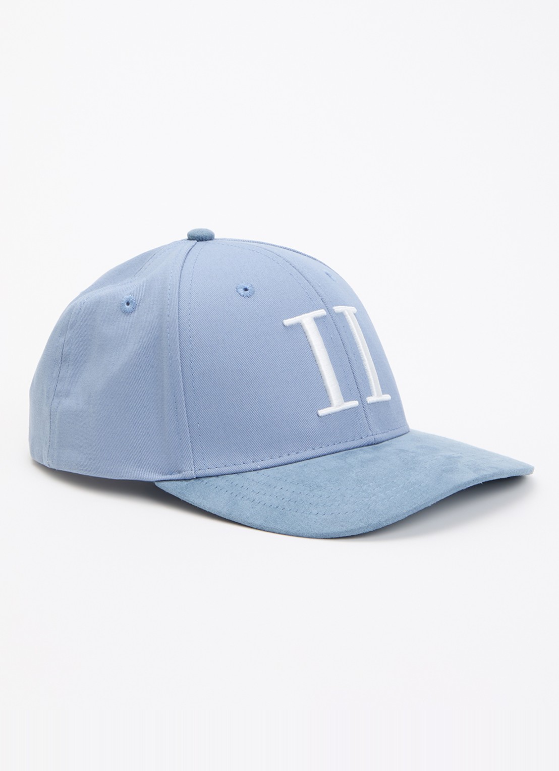 Les Deux Baseball pet II met logoborduring - voorkant 2 staalblauw