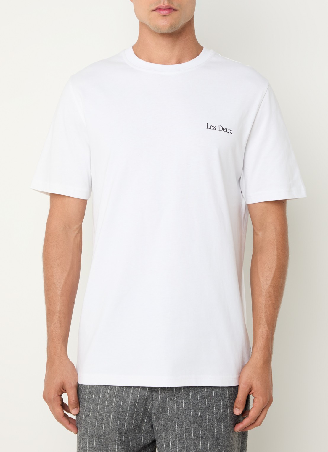 Les Deux Brady Flowermarket T-shirt met logo- en backprint - achterkant 4 wit