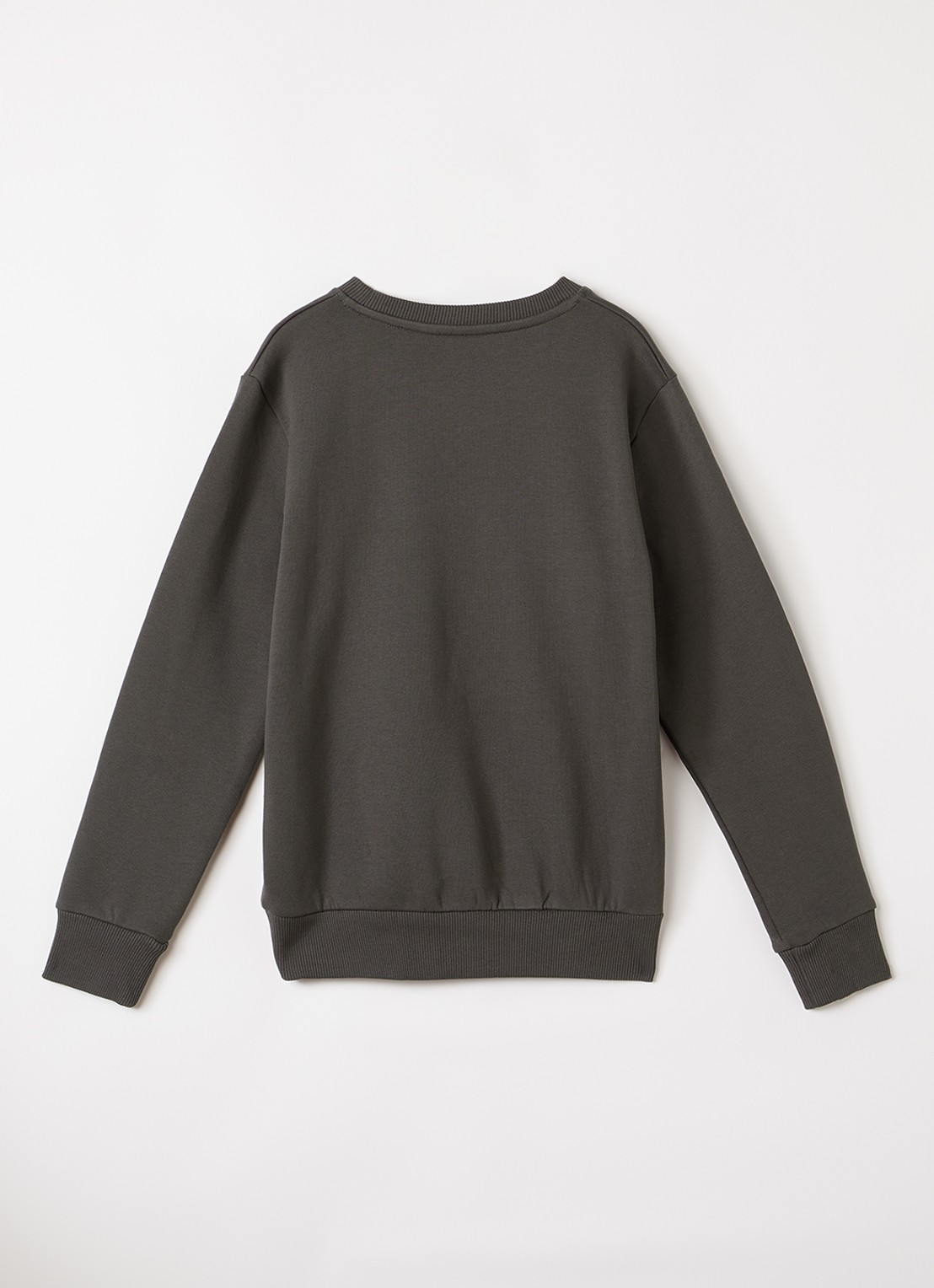 Les Deux Brady Western sweater met flock logoprint - voorkant 2 donkergrijs