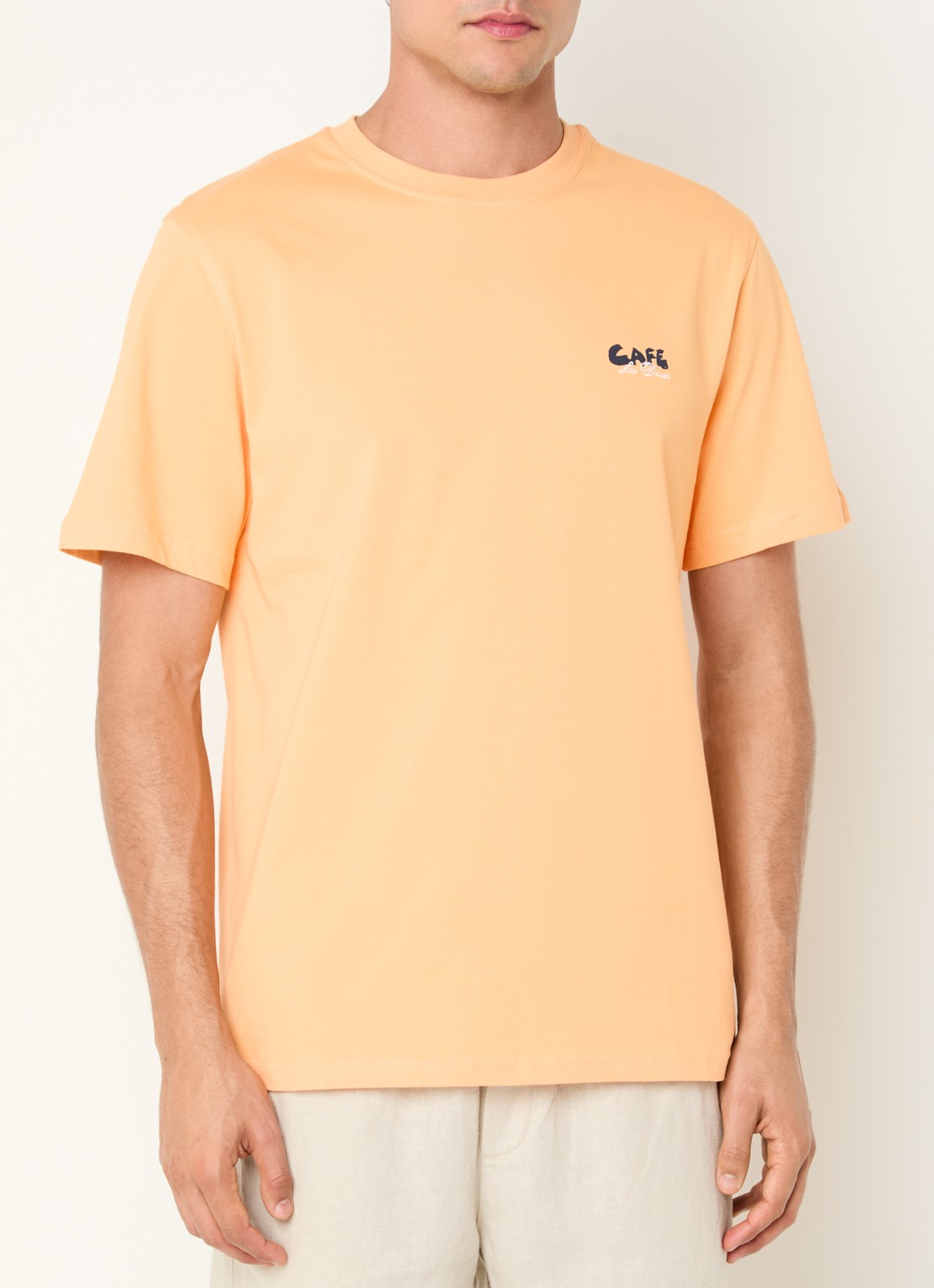 Les Deux Cafe T-shirt met logo- en backprint - achterkant 2 orange