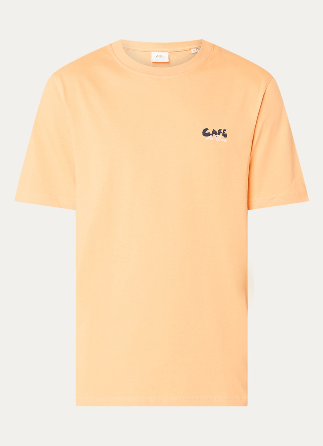 Les Deux Cafe T-shirt met logo- en backprint - voorkant 3 orange