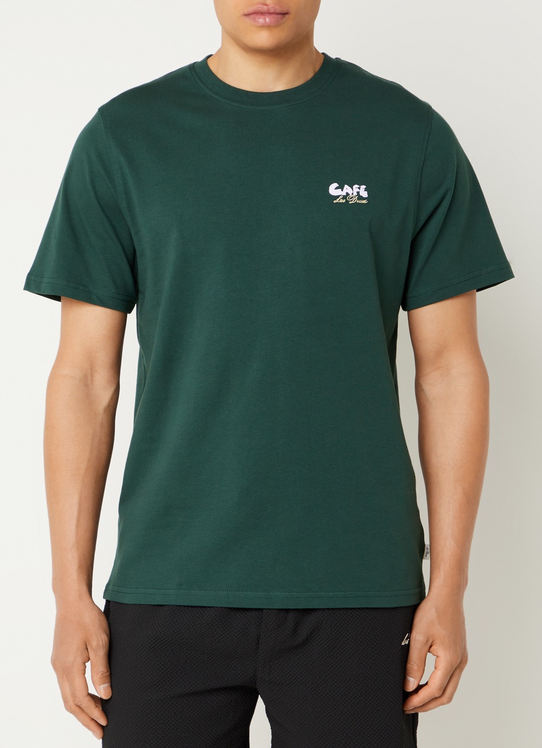 Les Deux Cafe T-shirt met logo- en backprint - achterkant 4 groen