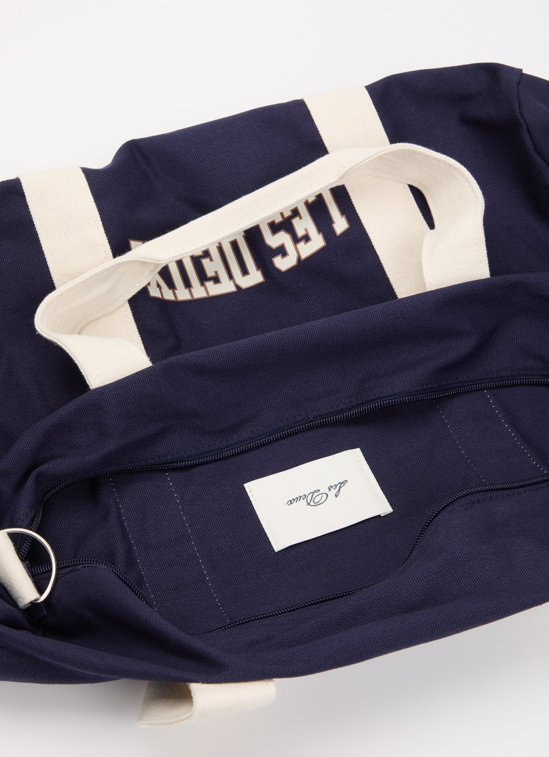 Les Deux College sporttas met logo en afneembare schouderriem - detail donkerblauw