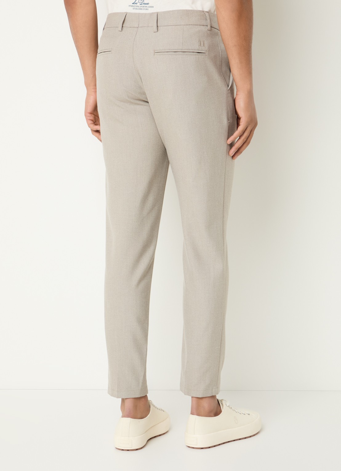 Les Deux Como slim fit pantalon met steekzakken - achterkant 5 donkerbeige