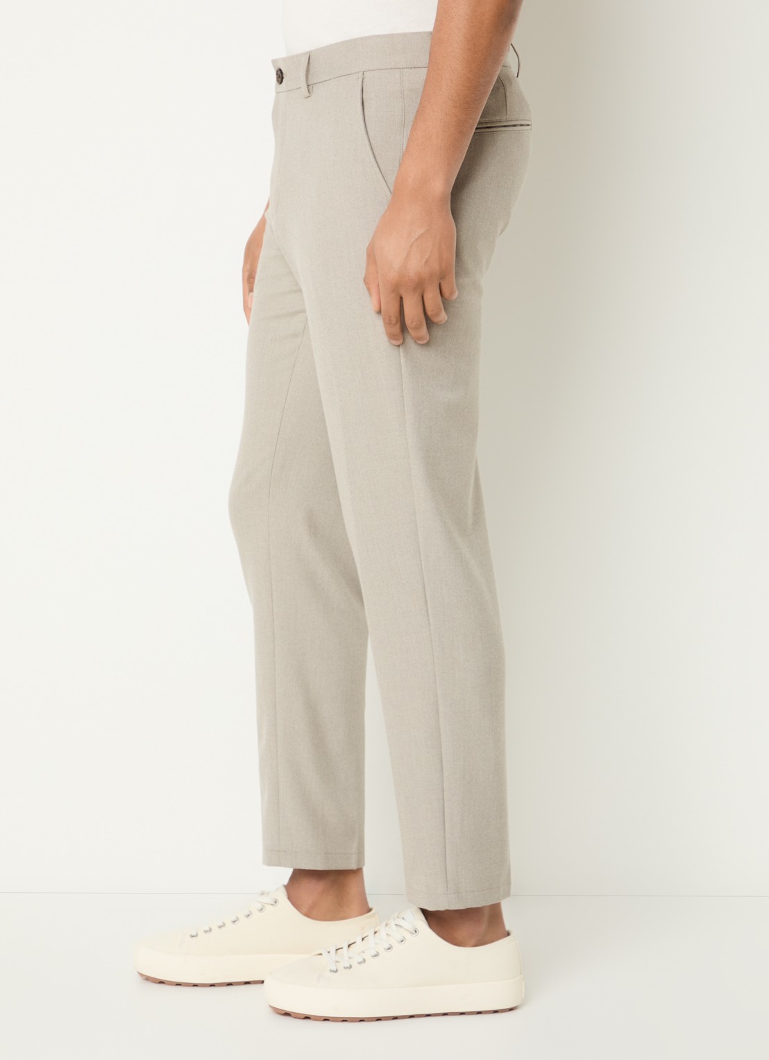 Les Deux Como slim fit pantalon met steekzakken - detail 2 donkerbeige