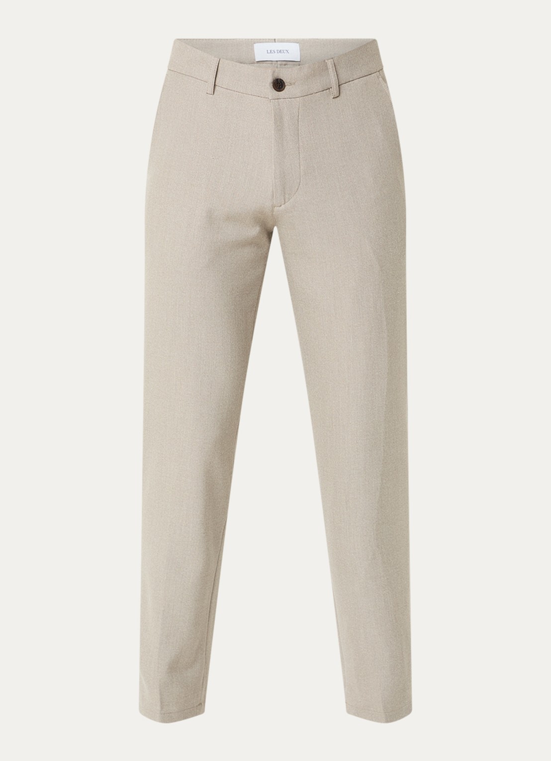 Les Deux Como slim fit pantalon met steekzakken - voorkant 3 donkerbeige