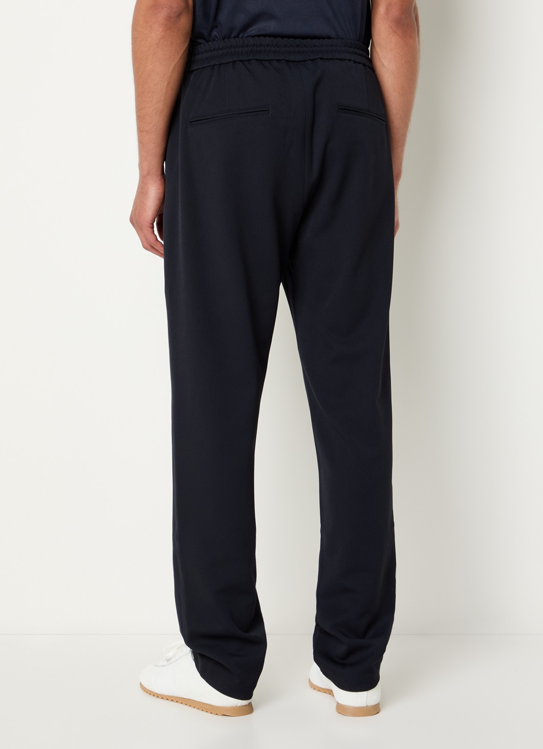 Les Deux Como straight fit pantalon met steekzakken - achterkant donkerblauw