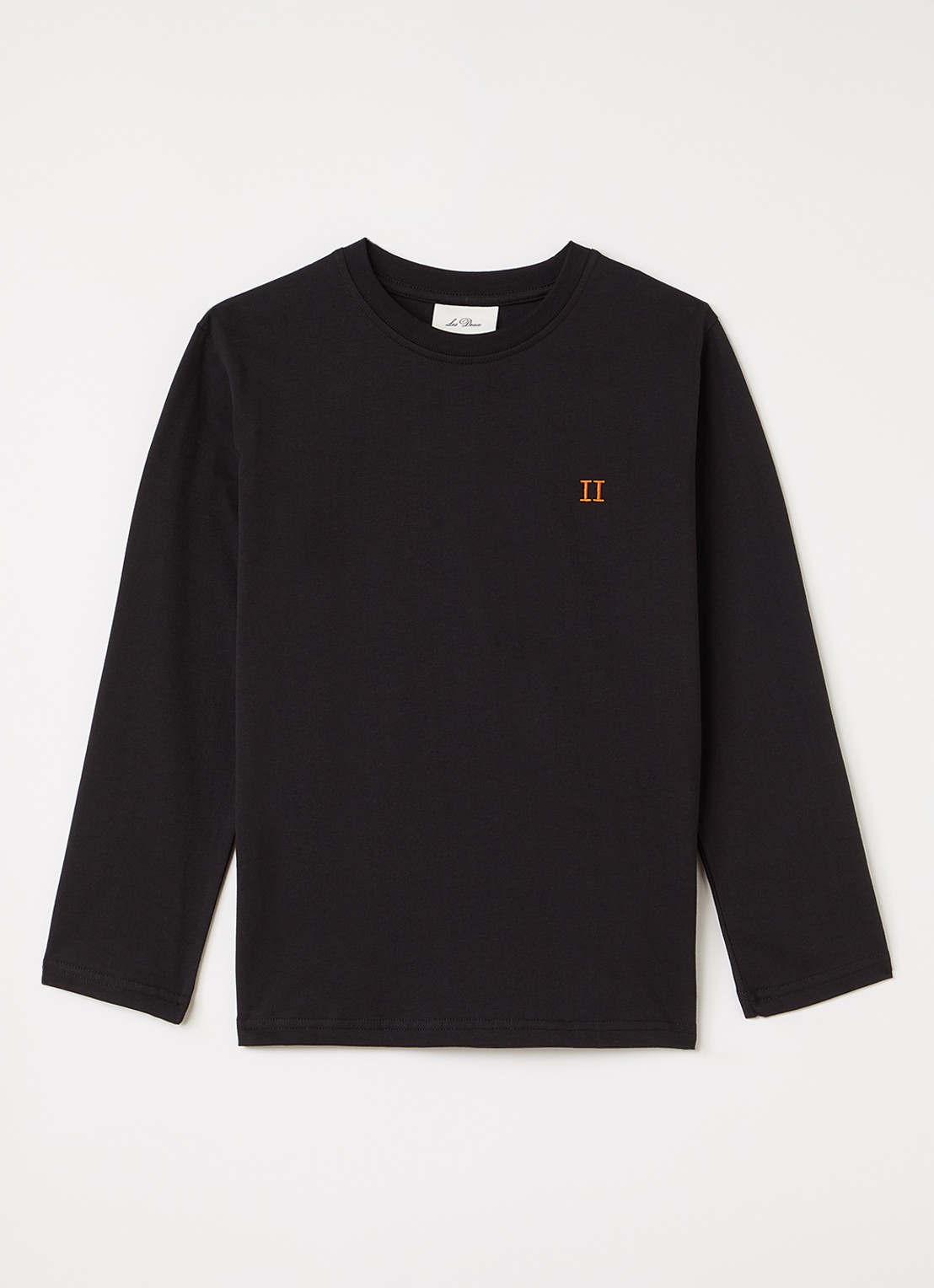 Les Deux Core Contrast longsleeve met logoborduring - voorkant zwart
