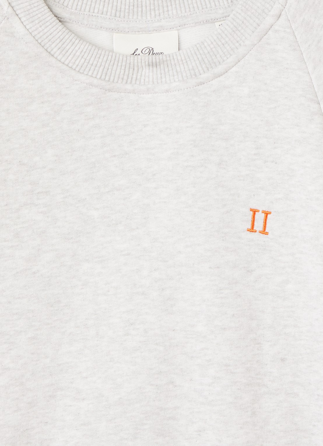 Les Deux Core Contrast sweater met logoborduring - detail 3 lichtgrijs