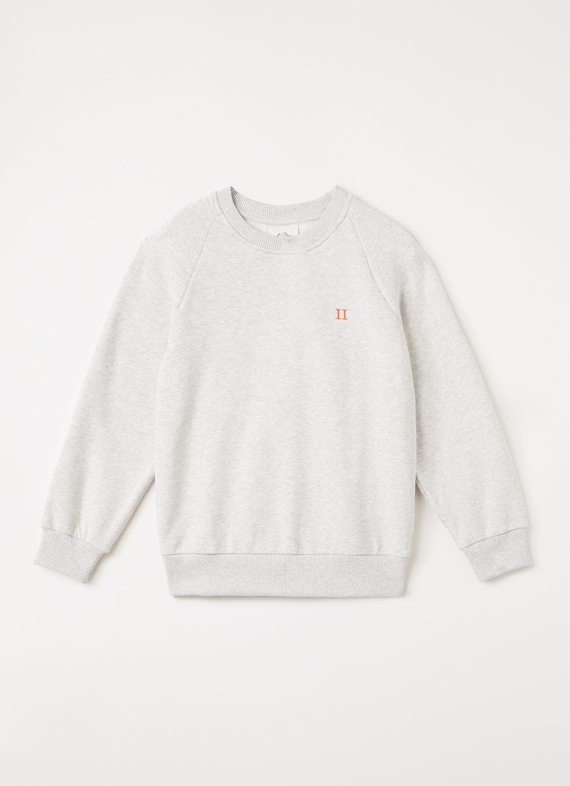Les Deux Core Contrast sweater met logoborduring - voorkant lichtgrijs
