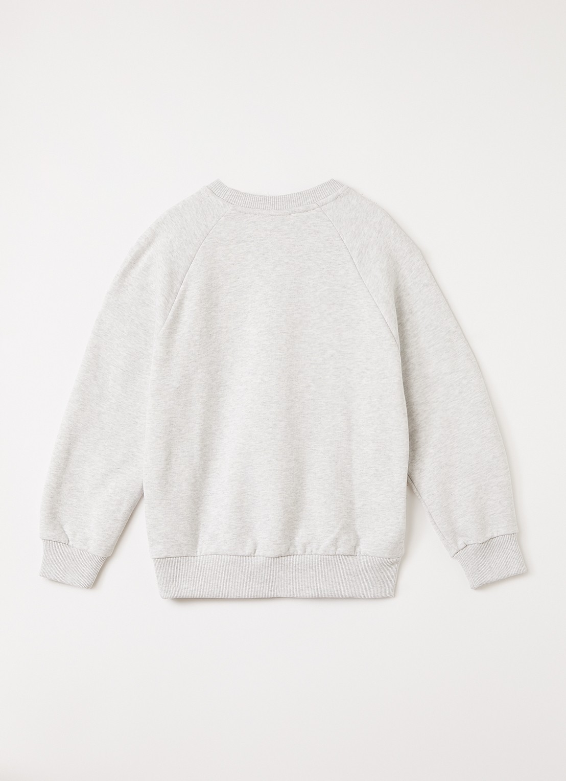 Les Deux Core Contrast sweater met logoborduring - voorkant 2 lichtgrijs