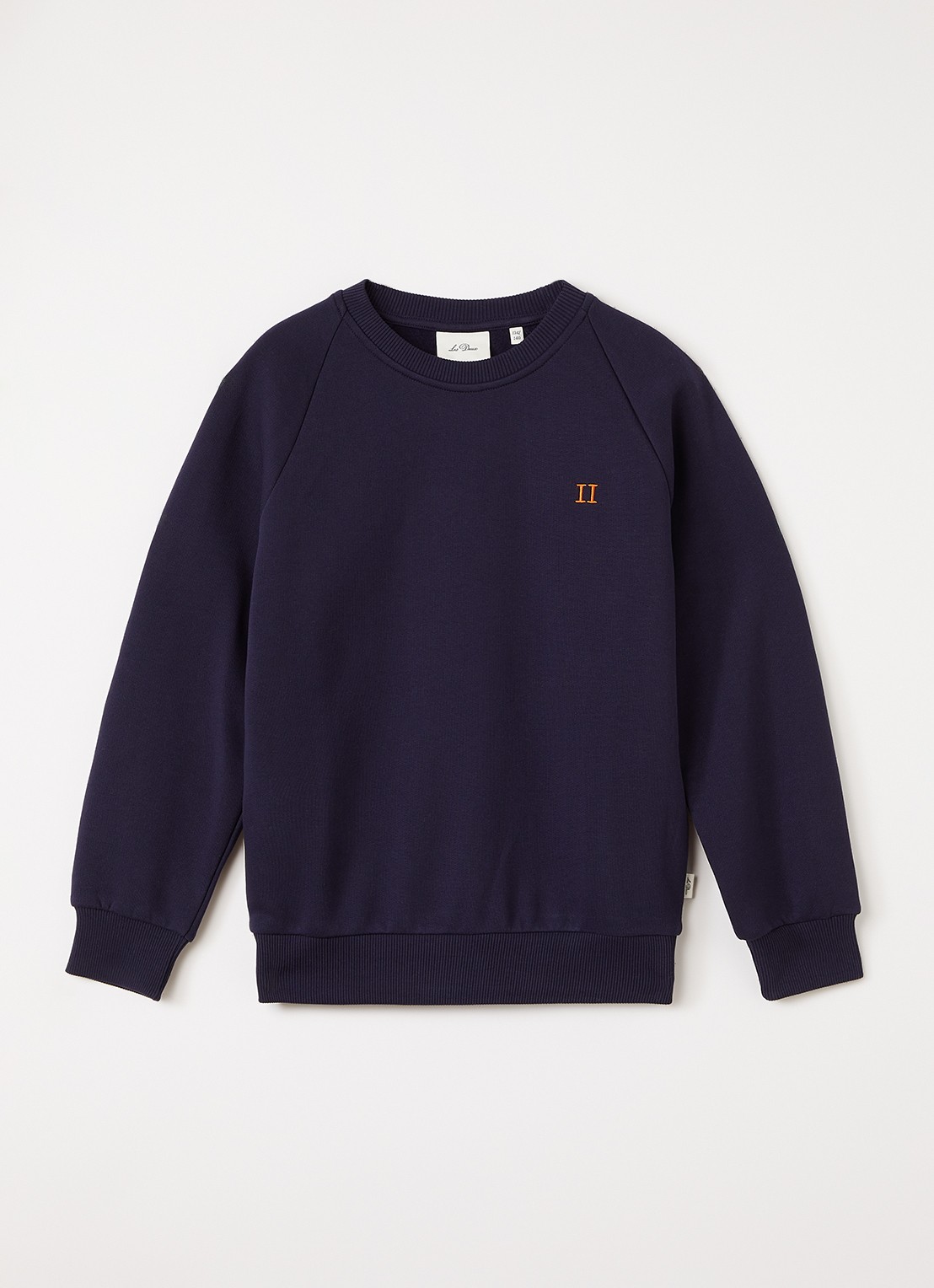 Les Deux Core Contrast sweater met logoborduring - voorkant 2 donkerblauw