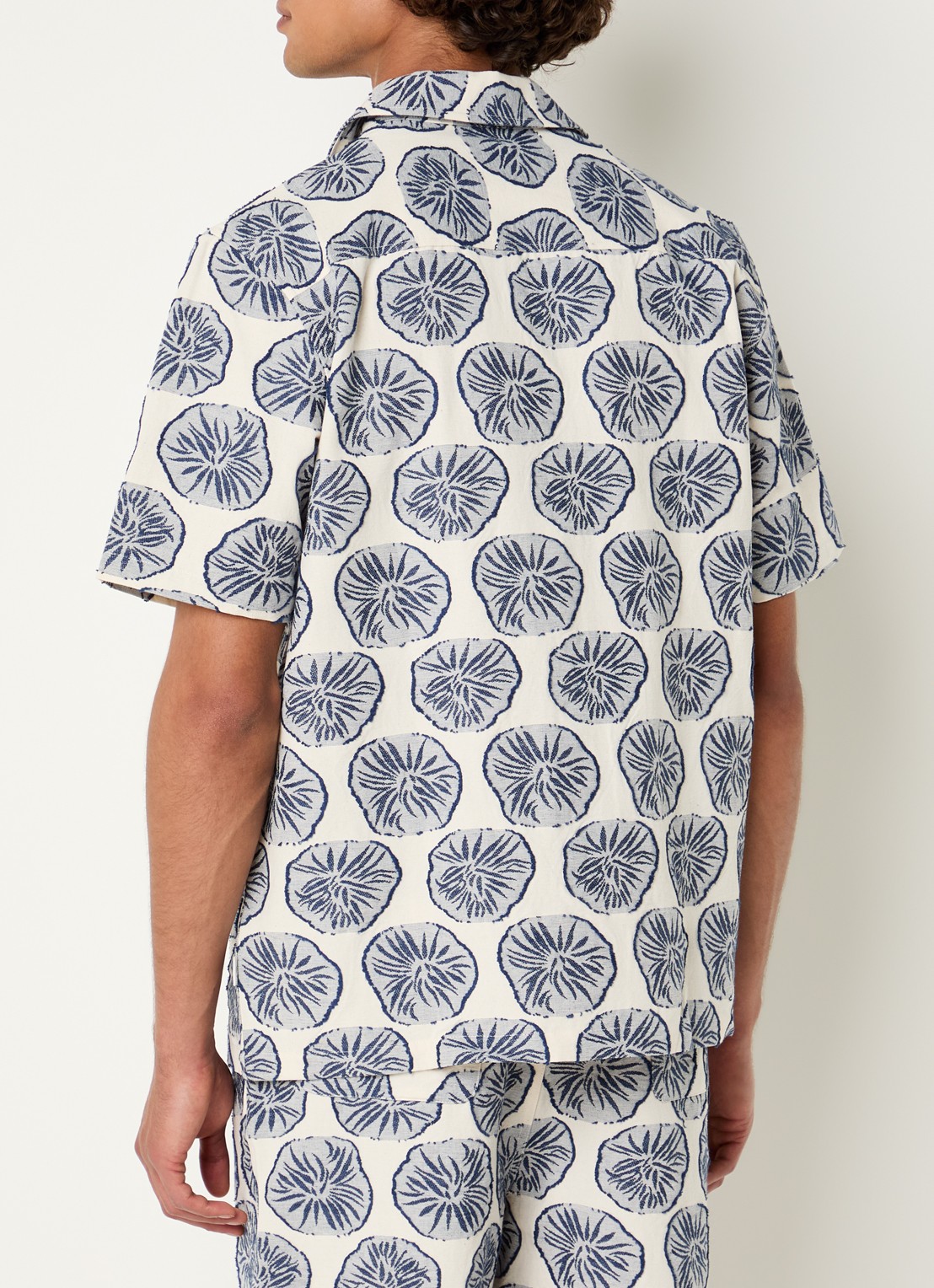 Les Deux Dahlia regular fit overhemd in linnenblend met borduring - achterkant blauw