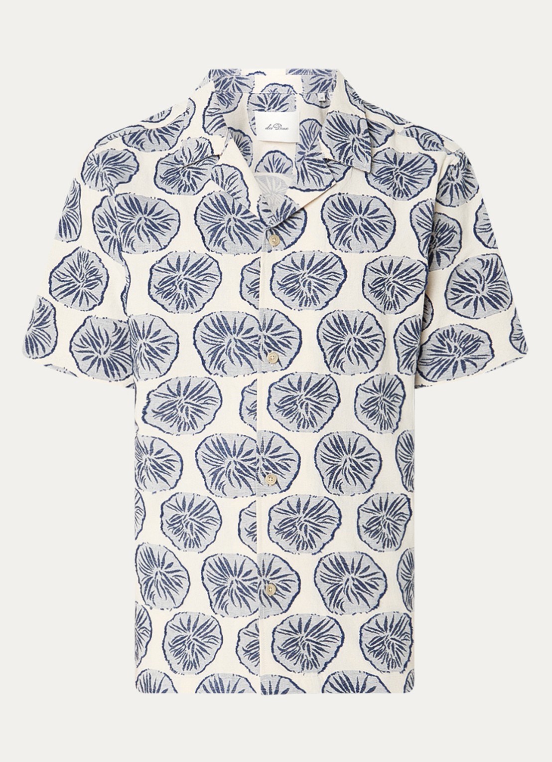 Les Deux Dahlia regular fit overhemd in linnenblend met borduring - voorkant 3 blauw