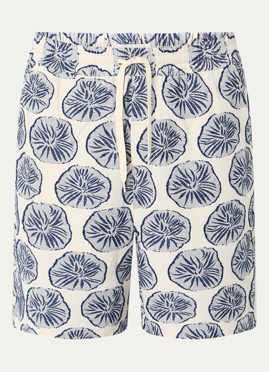 Les Deux Dahlia straight fit korte broek met borduring - voorkant 2 blauw