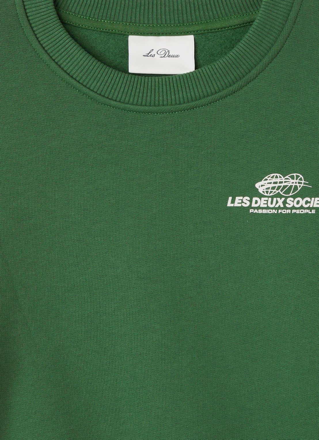 Les Deux Exhibition sweater met logo- en backprint - detail 3 groen