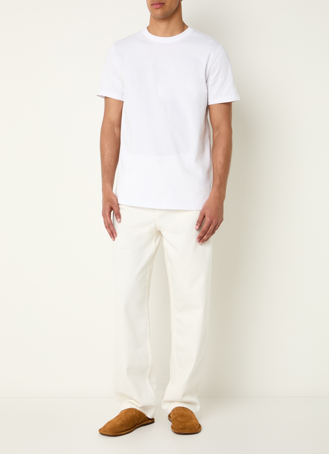 Les Deux Flower T-shirt met logo- en backprint - voorkant 2 wit