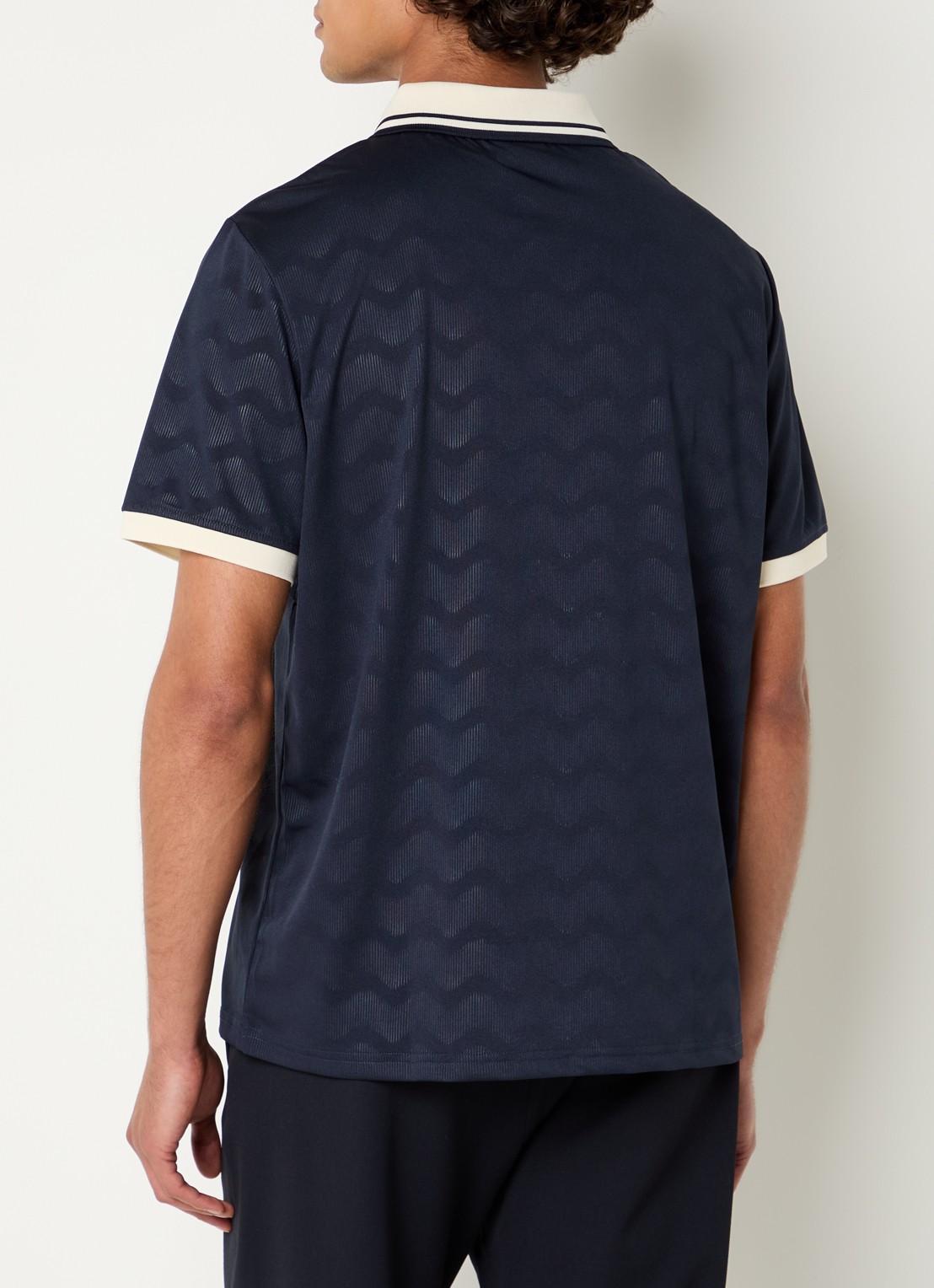 Les Deux France jersey regular fit polo - achterkant 2 donkerblauw