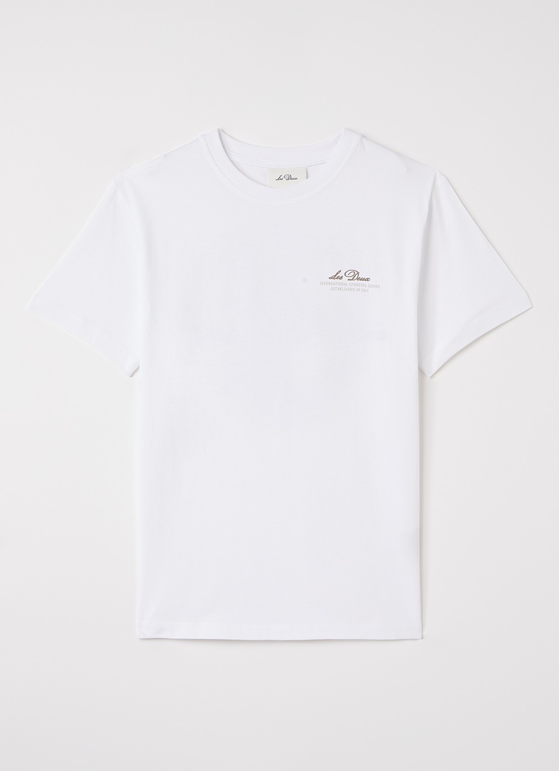 Les Deux Globe T-shirt met logo- en backprint - voorkant wit
